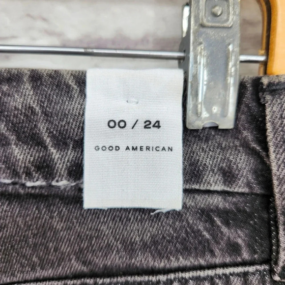Good American Good Girlfriend High Rise Black Wash Loose in the Leg NWT Jeans 00 - Picture 6 of 15